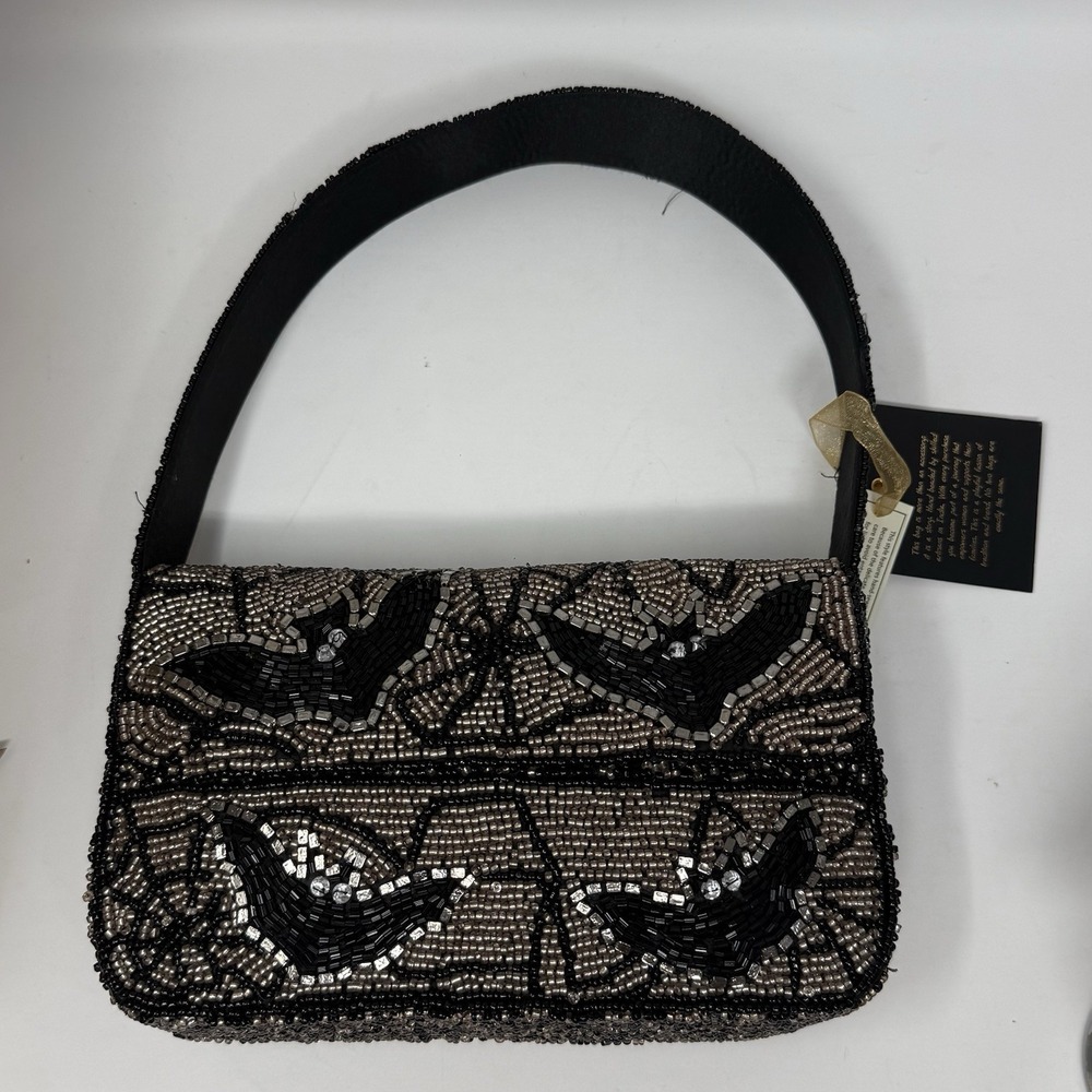 Handcrafted in India Halloween Bat Beaded Bag Viral TikTok Halloween NWT